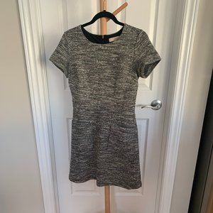 LOFT Work Dress, Size 4. Black & White Heather. EUC